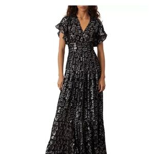 ba&sh Black and Silver Maxi Dress